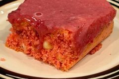 Strawberry brownies with a strawberry glaze