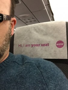 Cutesy messages all over the plane.